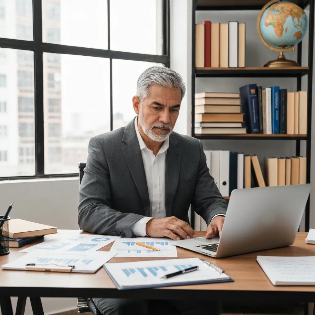 Accountant reviewing financial documents in a professional office — an overview of common accounting services