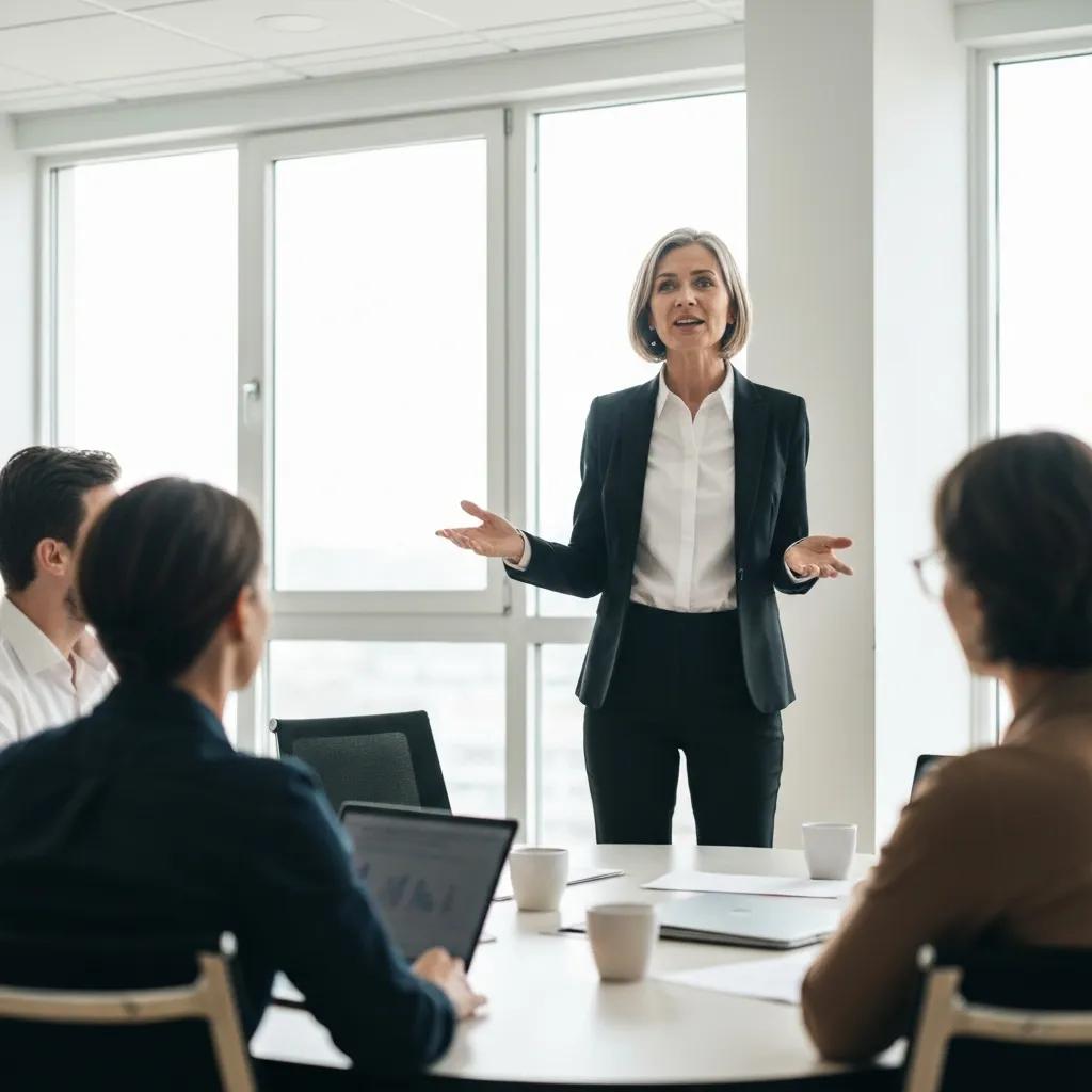 Accountant explaining SMSF setup to a couple in a Crows Nest office
