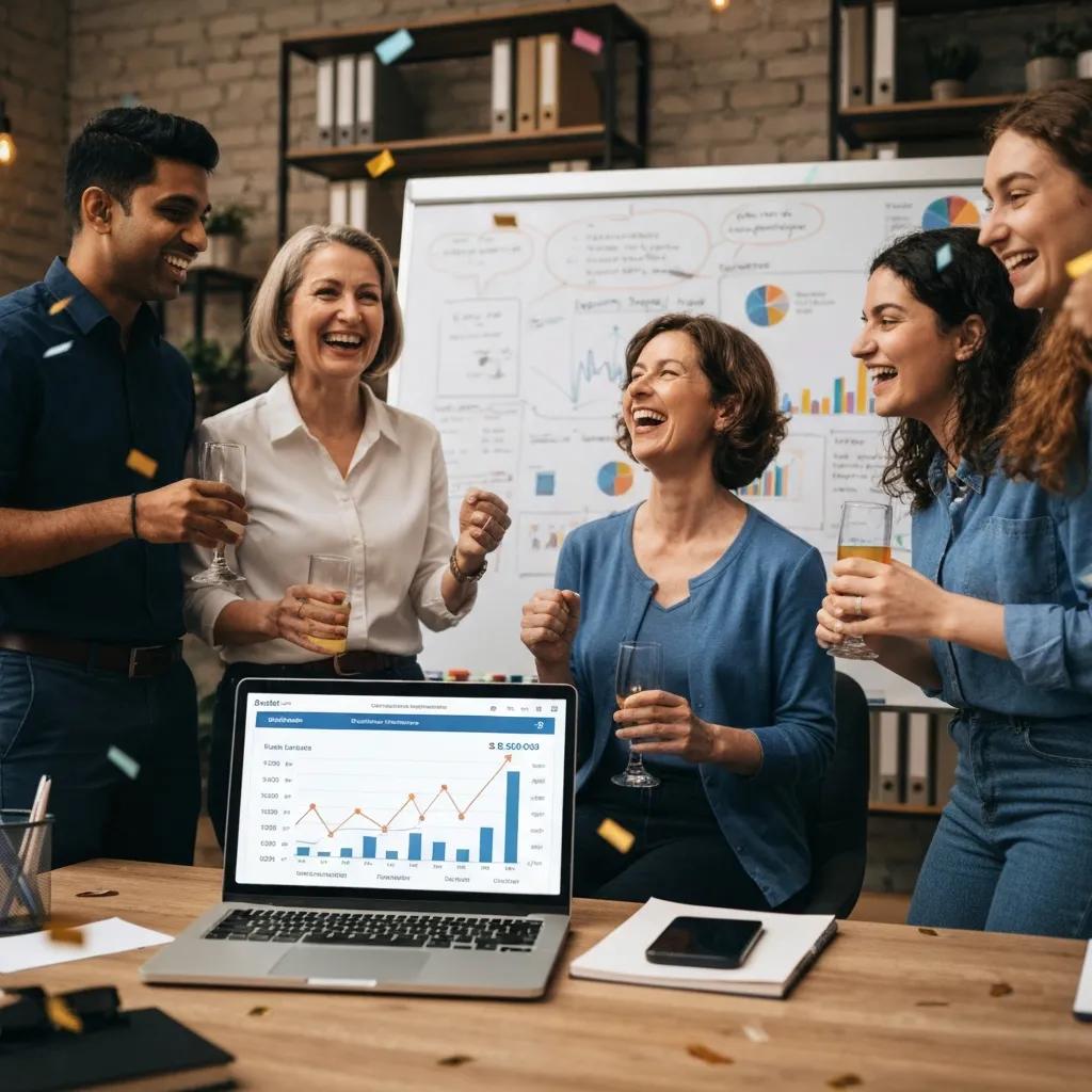 Small business team reviewing growth metrics after a Xero rollout