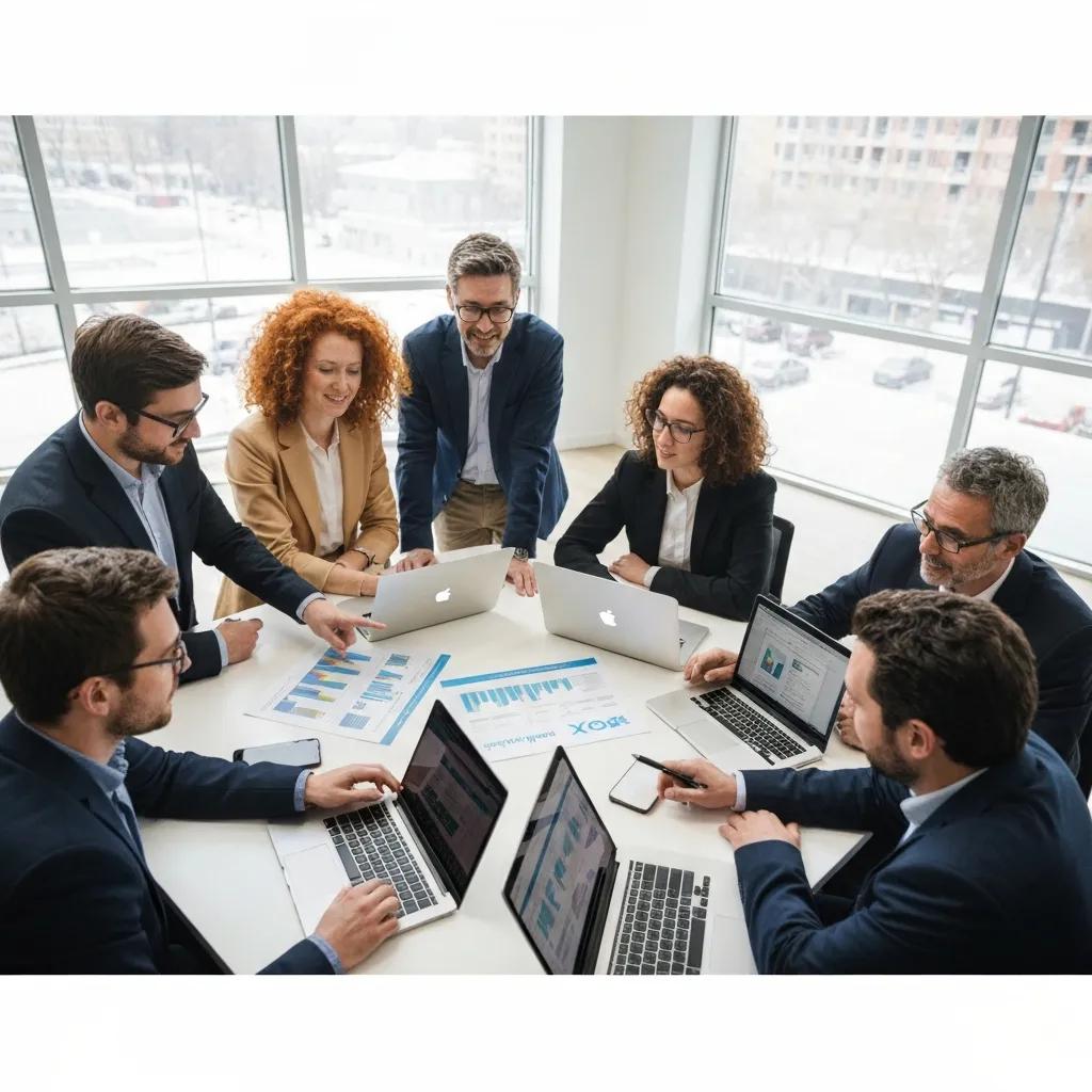 Team planning a Xero migration in a modern office setting